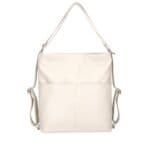 Leren Rugtas Leda beige ruime leer rugtassen rugzak zilver beslag meervaks dames kopen bestellen achter voorvakken