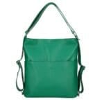 Leren Rugtas Leda petroleum groen petroliumgreen groen ruime leer rugtassen rugzak zilver beslag meervaks dames kopen bestellen achter voorvakken