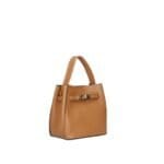 Leren Schoudertas Gioia cognac stevig Bag in Bag losse etui gouden draaislot fashion italiaans leer dames tassen kopen bestellen zij