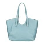 Leren Schoudertas Manuela babyblauw blauwe ruime leren schoudertassen shoppers meervaks soepel chique tassen kopen bestellen