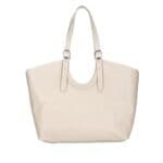 Leren Schoudertas Manuela beige ruime leren schoudertassen shoppers meervaks soepel chique tassen kopen bestellen