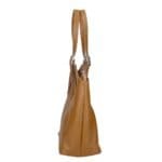 Leren Schoudertas Manuela cognac ruime leren schoudertassen shoppers meervaks soepel chique tassen kopen bestellen zijkant