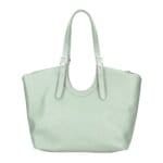 Leren Schoudertas Manuela licht mint ruime leren schoudertassen shoppers meervaks soepel chique tassen kopen bestellen