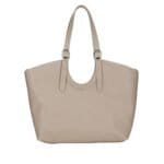 Leren Schoudertas Manuela taupe ruime leren schoudertassen shoppers meervaks soepel chique tassen kopen bestellen