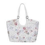 Leren Schoudertas Manuela wit bloemenprint ruime leren schoudertassen shoppers meervaks soepel chique tassen kopen bestellen