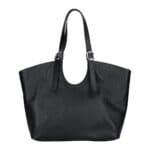 Leren Schoudertas Manuela zwart zwarte ruime leren schoudertassen shoppers meervaks soepel chique tassen kopen bestellen