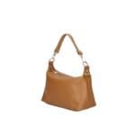Leren Schoudertas Mary cognac zacht leren schoudertassen kort en lang hengsel zilver beslag kopen bestellen zij