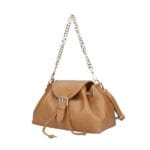 Leren Schoudertas Morgana cognac trekkoord flap kettinghengsel leer schoudertassen crossbodytas kopen bestellen chique zij
