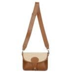 Leren Schoudertas Noa cognac rieten details leer schoudertassen chqiue goud beslag uniek kopen bestellen