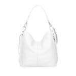 Leren Schoudertas Rebecca wit witte zacht leer schoudertassen zilver beslag extra vakken trendy dames tassen kopen bestellen
