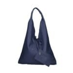 Leren Schoudertas Renee jeansblauw blauwe zacht leer extra etui ruime dames shoppers kopen bestellen