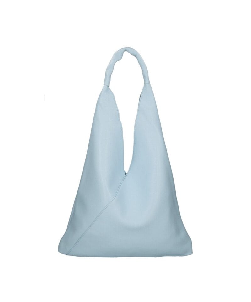 Leren Schoudertas Renee licht blauw blauwe zacht leer extra etui ruime dames shoppers kopen bestellen