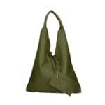 Leren Schoudertas Renee olijfgroen groene zacht leer extra etui ruime dames shoppers kopen bestellen