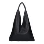 Leren Schoudertas Renee zwart zwarte zacht leer extra etui ruime dames shoppers kopen bestellen