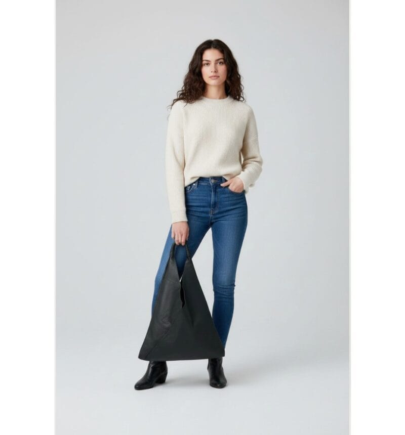 Leren Schoudertas Renee zwart zwarte zacht leer extra etui ruime dames shoppers kopen bestellen model