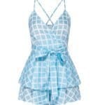 Playsuit Blue Summer-blauwe-blauw-korte-jumpsuit-witte strepen dames-kleding-festival-fashion-v-hals-kopen -Photoroom
