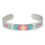 RVS-Armband-Colorful-beads-zilver-zilveren-open-armband-turquoise-mint-roze-kraaltjes-en-print-aztec-boho-Photoroom