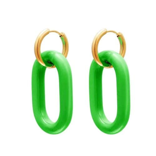 RVS-Oorbellen-Summer-Love-groen-groene-ovale-oorbellen-gouden-slot-trendy-dames-sieraden-kopen-bestellen-waterbestendig