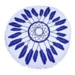 Rond Strandlaken Dreamcatcher-blauw-witte-print-ronde-badlaken-grote-baddoek-rond-kleed-round-Beach-Towel-park-strand-Photoroom