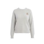 Roze Trui Teddy Bear grijs grijze dames truien gebreid beer print trendy leuke sweaters teddy kopen bestellen -Photoroom
