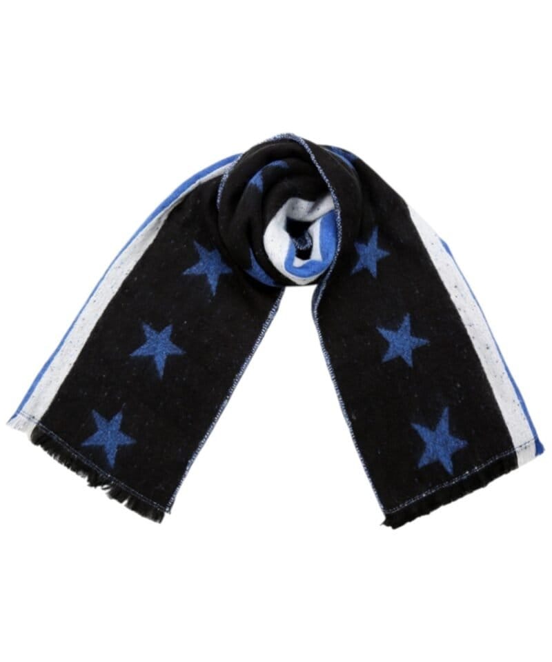Sjaal-Stripes-Stars-zwart-zwarte-lange-warme-dikke-dames-sjaals-blauwe-sterren-en-strepen-kopen-Photoroom