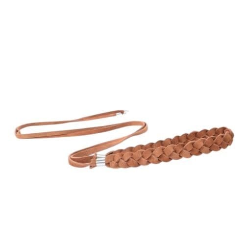 Suède Riem half Braided camel cognac gevlochten leren suede riemen trendy musthave fashion giulliano kopen-Photoroom