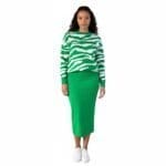 Twin-Set-Zebra-groen-groene-zebra-print-sweater-trui-truien-halflange-rok-trendy-kledingsets-dames-kopen-bestellen-sweaters-model