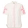 Wit Hemd Boho Pink witte dames hemden blouses met geborduurde roze details katoenen zomer kleding bestellen -Photoroom