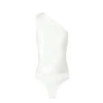 Witte Bodystocking One Shoulder wit glanzende body dames trendy sexy yehwang kleding kopen bestellen-Photoroom