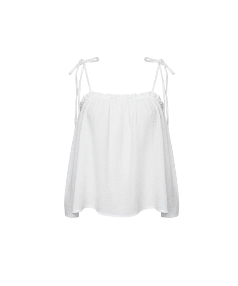 Witte Mousseline Strikjes wit katoen dames top luchtige zomer festival tops topjes kopen bestellen-Photoroom