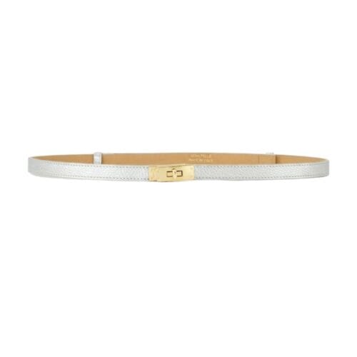 Zilveren Leren Riem Gouden Draaislot zilver trendy verstelbare dunne leer dames riemen elegante riemen ceinturen