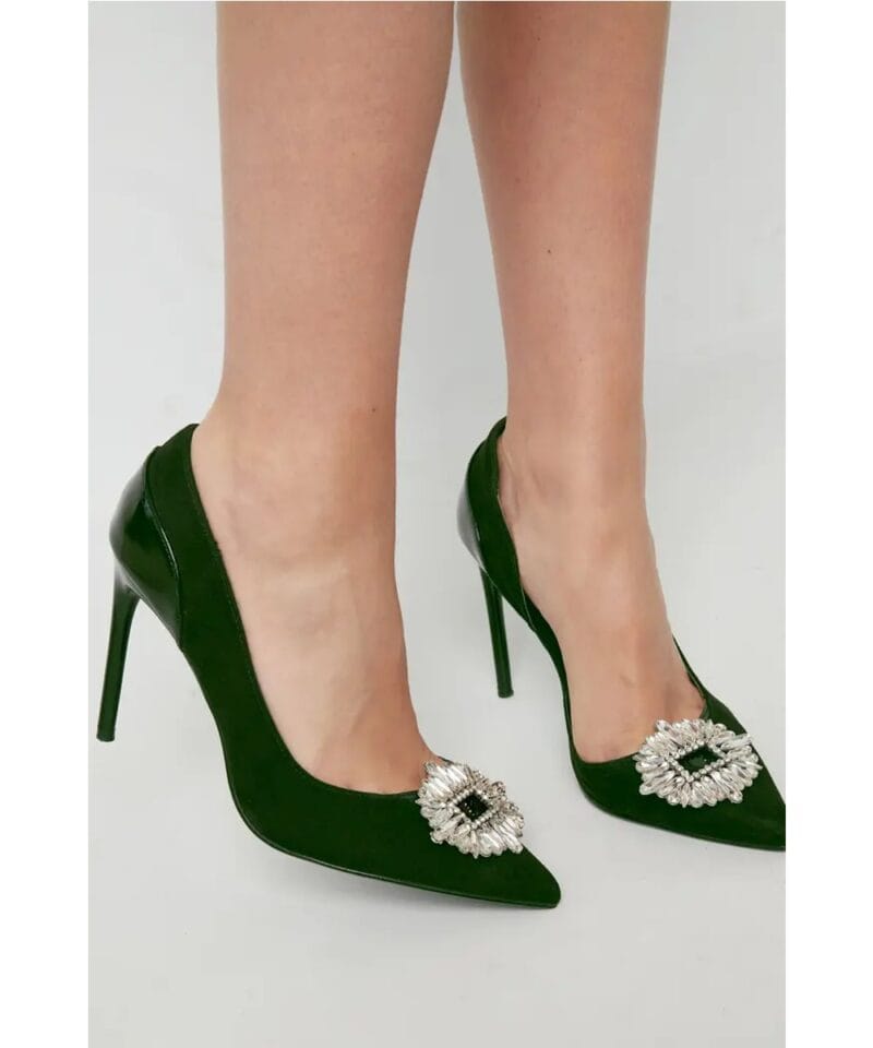 Zilveren Schoenenclips Chique -Met-Kristal-Steentjes-Trendy-Schoenaccessoires-Luxe-Accessoires-voor-Je-Pumps-detail