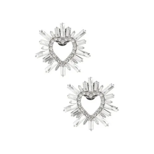 Zilveren Schoenenclips Hart -Met-Kristal-Strass-Steentjes-Trendy-Schoenaccessoires-Luxe-Accessoires-voor-Je-Pumps-hartvormige-schoenclips-