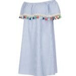 Zomer Jurk Nienke Boho-Jurk-blauw-blauwe-wit-gestreept-open-schouders-off-the-shoulder-gekleurde-kwastjes-musthave-bohemian-dames-fashion-jurken--Photoroom