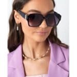 Zonnebril Classy Girl zwart zwarte dames zonnebrillen structuur trendy kopen bestellen