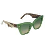 Zonnebril Trendy groen groene bruin dames zonnebrillen sunglasses gouden detail trendy kopen bestellen