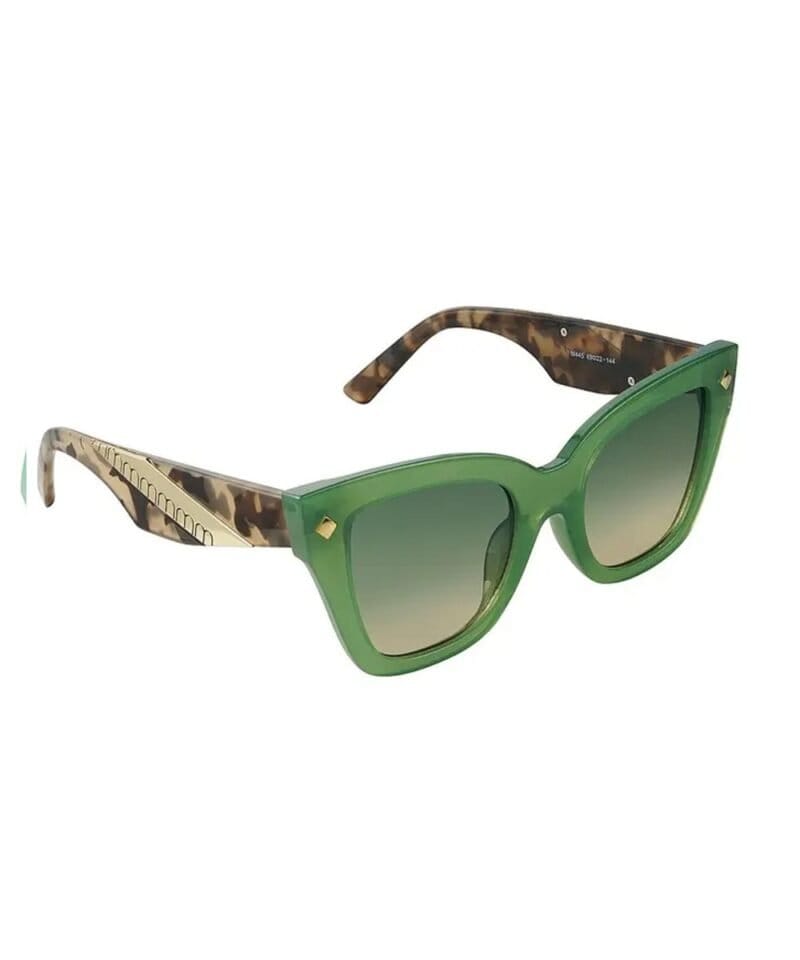 Zonnebril Trendy groen groene bruin dames zonnebrillen sunglasses gouden detail trendy kopen bestellen