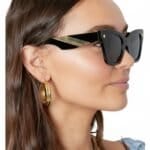 Zonnebril Trendy zwart zwarte goud dames zonnebrillen sunglasses gouden detail trendy kopen bestellen model
