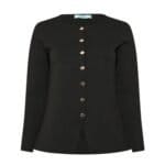 Zwart Vest Gouden Knopen zwarte lange mouwen trendy dames vesten cardigan warm chique fashion 1-Photoroom