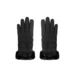 Zwart gewatteerde handschoenen Bont Zwart dames handschoen warm winter accessoires yehwang kopen bestellen