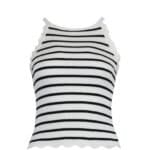 witte Halter Top Sara zwart gestreepte scallop geschulpte delen mouwloze topjes kopen fashion1-Photoroom