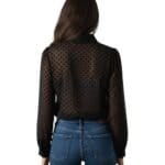 Zwarte Blouse Polka Dots trendy doorzichtige dames blouses hemden kopen bestellen suzy milly merk achter -Photoroom