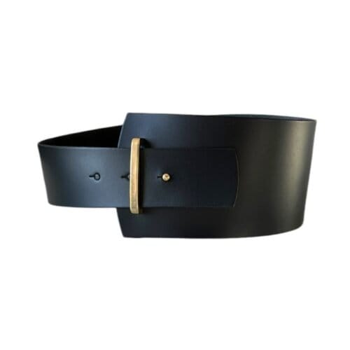Zwarte-Leren-Riem-Asymmetrische -zwart-brede-riemen-a-symmetrische-brede-leer-dames-riemen-ceinturen-goud-beslag-overslag-riem-kopen-bestellen-Joss-mode2