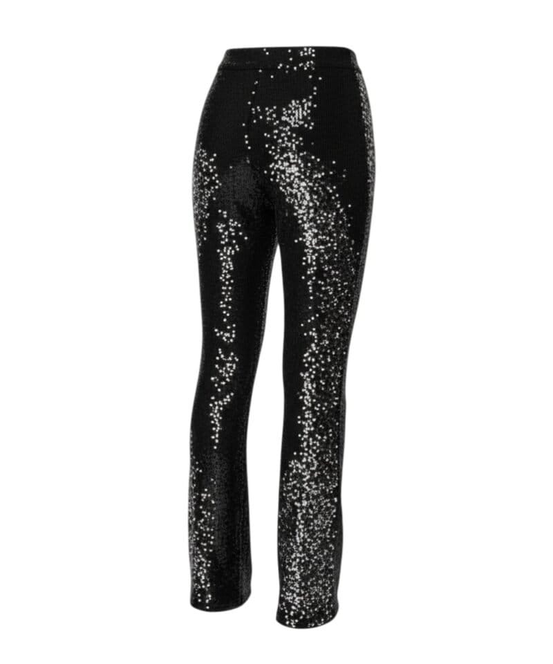Zwarte Lovertjes Broek zwart stretch broeken leggings rechte pijpen party pants fashion kopen bestellen achter-Photoroom