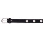 Zwarte leren Riem eyelets zilveren oogjes zwart leer leren suede gouden eyelets riemen dames accessoires kopen bestellen