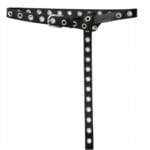 Zwarte leren Riem eyelets zilveren oogjes zwart leer leren suede gouden eyelets riemen dames accessoires kopen bestellen lang