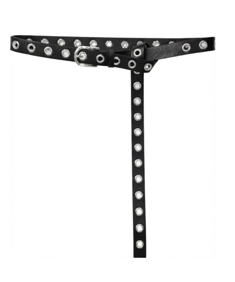 Zwarte leren Riem eyelets zilveren oogjes zwart leer leren suede gouden eyelets riemen dames accessoires kopen bestellen lang