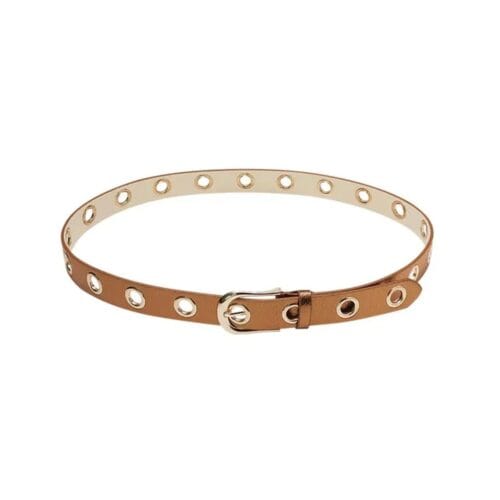 bronzen Metallic Riem brons bronzen gesp gouden eyelets dames riemen ceinturen kleurrijke kopen bestellen