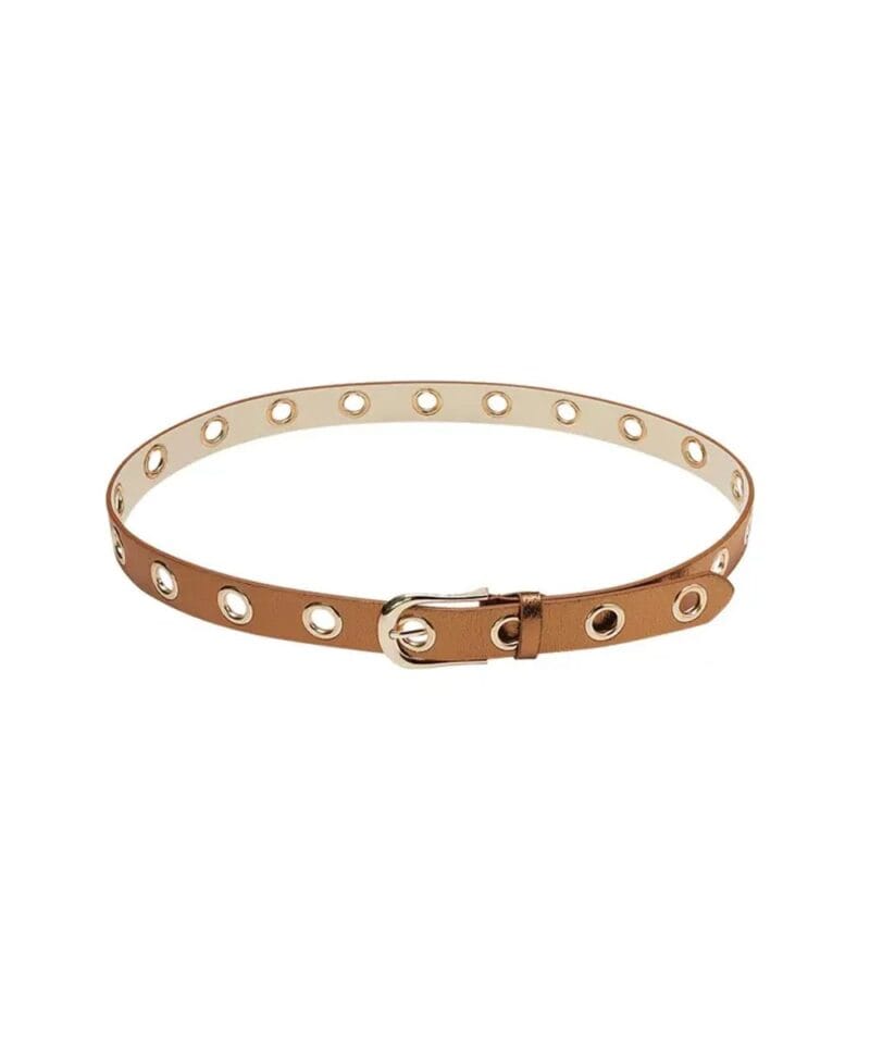 bronzen Metallic Riem brons bronzen gesp gouden eyelets dames riemen ceinturen kleurrijke kopen bestellen