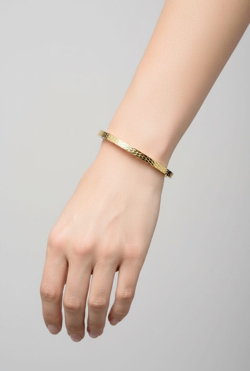Armband-Snake-Skin-goud-gouden-dames-rvs-armbanden-bracelet-armcandy-online-bestellen-sieraden-fashion model
